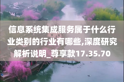 信息系统集成服务属于什么行业类别的行业有哪些,深度研究解析说明_尊享款17.35.70