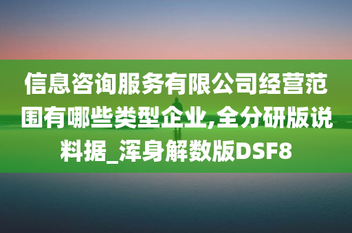 信息咨询服务有限公司经营范围有哪些类型企业,全分研版说料据_浑身解数版DSF8