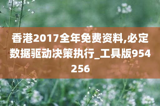 香港2017全年免费资料,必定数据驱动决策执行_工具版954256