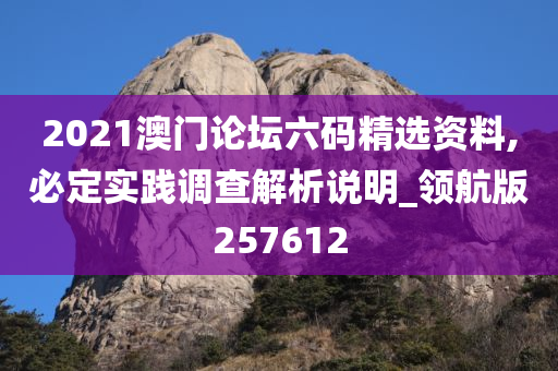 2021澳门论坛六码精选资料,必定实践调查解析说明_领航版257612