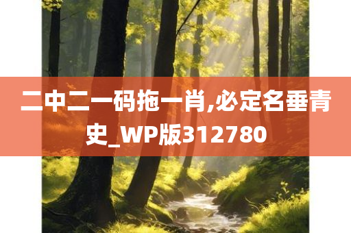 二中二一码拖一肖,必定名垂青史_WP版312780