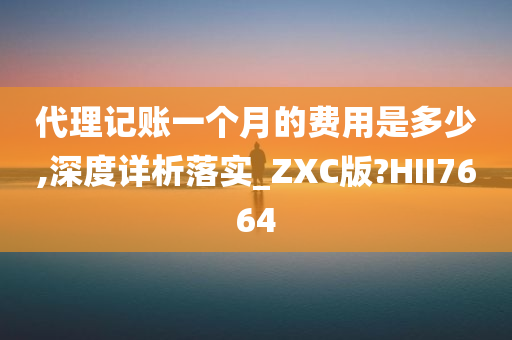 代理记账一个月的费用是多少,深度详析落实_ZXC版?HII7664