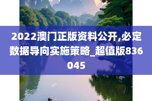 2022澳门正版资料公开,必定数据导向实施策略_超值版836045