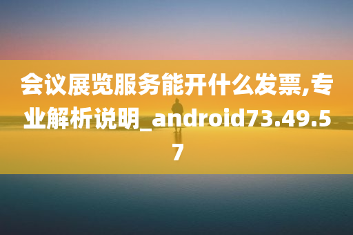 会议展览服务能开什么发票,专业解析说明_android73.49.57