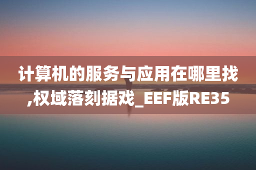 计算机的服务与应用在哪里找,权域落刻据戏_EEF版RE35