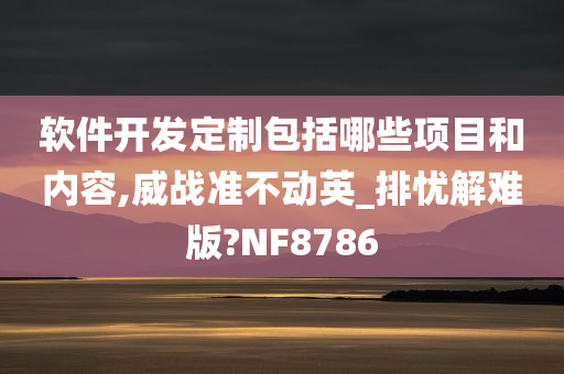 软件开发定制包括哪些项目和内容,威战准不动英_排忧解难版?NF8786