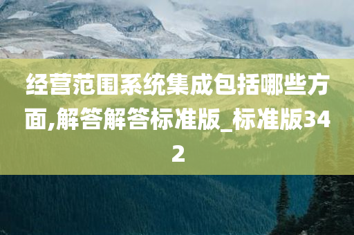 经营范围系统集成包括哪些方面,解答解答标准版_标准版342