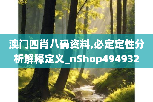 澳门四肖八码资料,必定定性分析解释定义_nShop494932