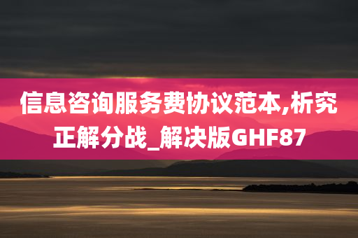 信息咨询服务费协议范本,析究正解分战_解决版GHF87