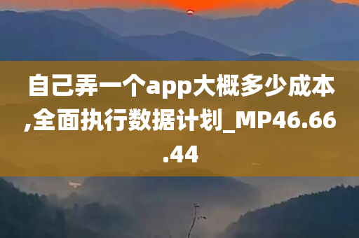 自己弄一个app大概多少成本,全面执行数据计划_MP46.66.44