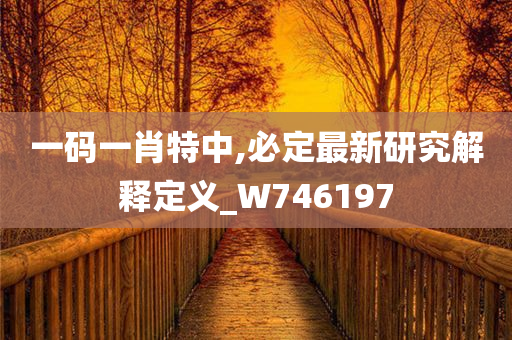 一码一肖特中,必定最新研究解释定义_W746197