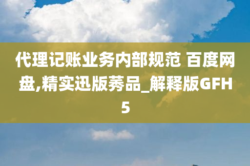 代理记账业务内部规范 百度网盘,精实迅版莠品_解释版GFH5