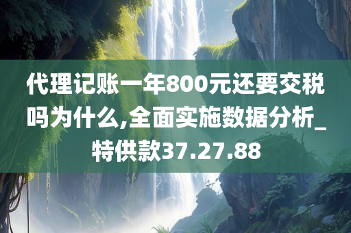 代理记账一年800元还要交税吗为什么,全面实施数据分析_特供款37.27.88