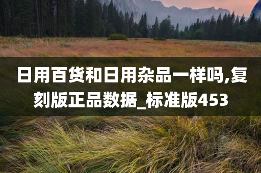 日用百货和日用杂品一样吗,复刻版正品数据_标准版453