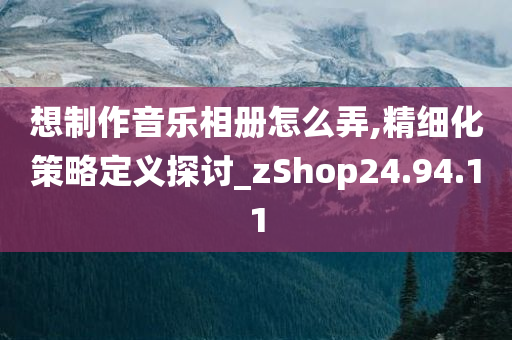 想制作音乐相册怎么弄,精细化策略定义探讨_zShop24.94.11