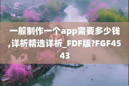 一般制作一个app需要多少钱,详析精选详析_FDF版?FGF4543