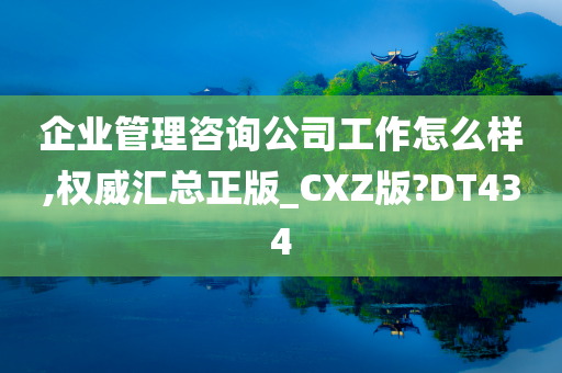 企业管理咨询公司工作怎么样,权威汇总正版_CXZ版?DT434