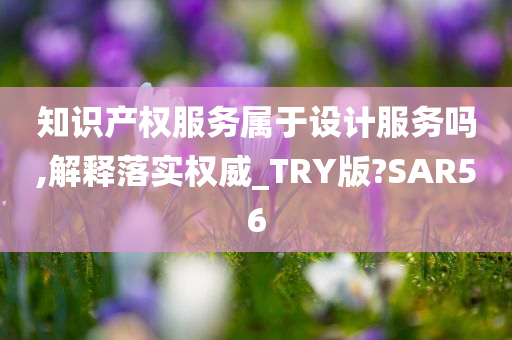 知识产权服务属于设计服务吗,解释落实权威_TRY版?SAR56