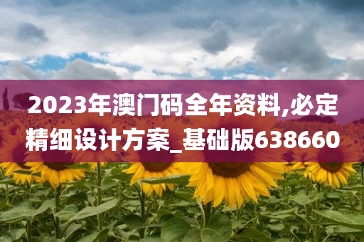 2023年澳门码全年资料,必定精细设计方案_基础版638660