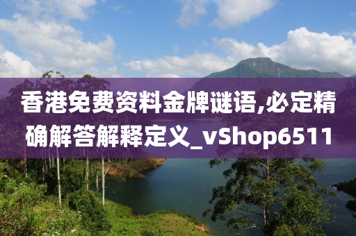 香港免费资料金牌谜语,必定精确解答解释定义_vShop6511