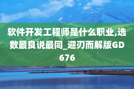 软件开发工程师是什么职业,选数最良说最同_迎刃而解版GD676