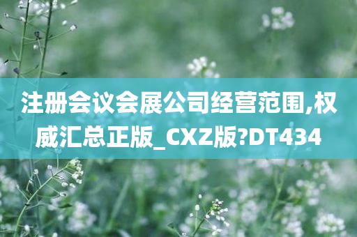 注册会议会展公司经营范围,权威汇总正版_CXZ版?DT434