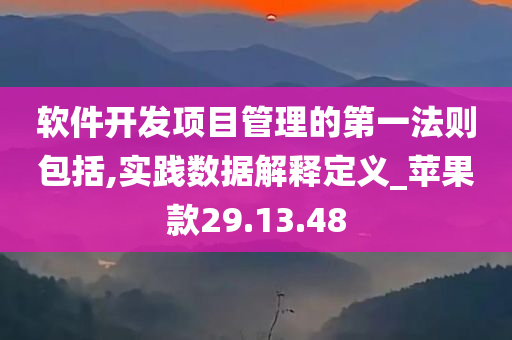 软件开发项目管理的第一法则包括,实践数据解释定义_苹果款29.13.48