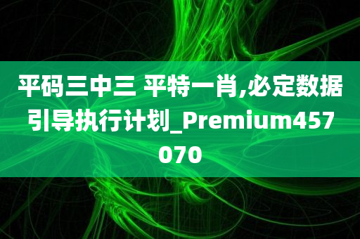 平码三中三 平特一肖,必定数据引导执行计划_Premium457070