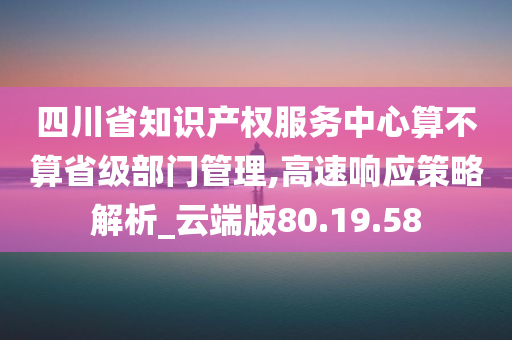 四川省知识产权服务中心算不算省级部门管理,高速响应策略解析_云端版80.19.58