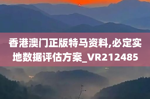 香港澳门正版特马资料,必定实地数据评估方案_VR212485