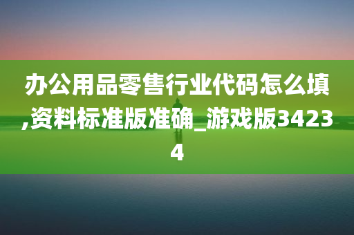 办公用品零售行业代码怎么填,资料标准版准确_游戏版34234