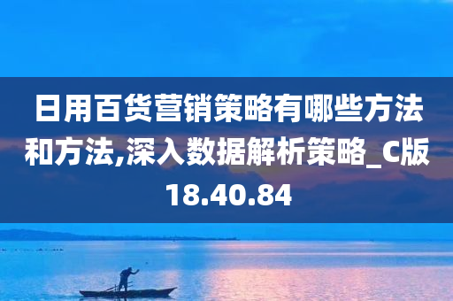 日用百货营销策略有哪些方法和方法,深入数据解析策略_C版18.40.84