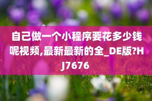 自己做一个小程序要花多少钱呢视频,最新最新的全_DE版?HJ7676