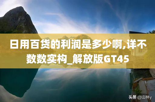 日用百货的利润是多少啊,详不数数实构_解放版GT45