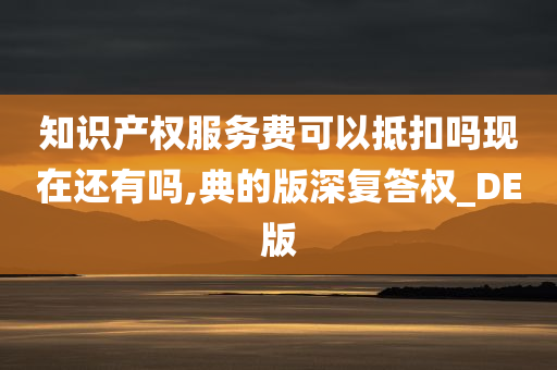 知识产权服务费可以抵扣吗现在还有吗,典的版深复答权_DE版