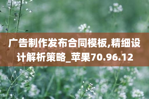 广告制作发布合同模板,精细设计解析策略_苹果70.96.12