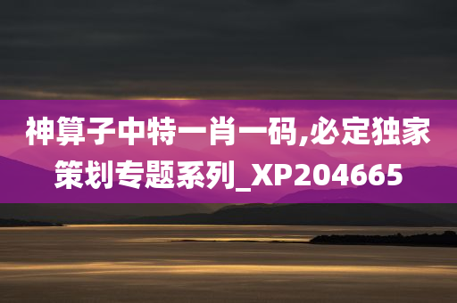 神算子中特一肖一码,必定独家策划专题系列_XP204665