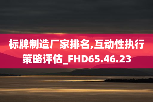 标牌制造厂家排名,互动性执行策略评估_FHD65.46.23