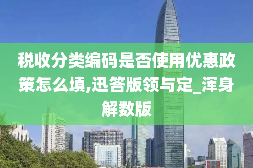 税收分类编码是否使用优惠政策怎么填,迅答版领与定_浑身解数版