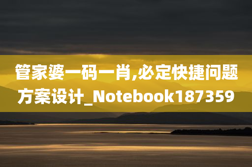 管家婆一码一肖,必定快捷问题方案设计_Notebook187359