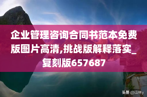 企业管理咨询合同书范本免费版图片高清,挑战版解释落实_复刻版657687