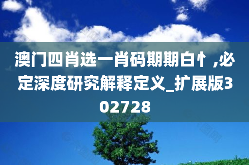 澳门四肖选一肖码期期白忄,必定深度研究解释定义_扩展版302728