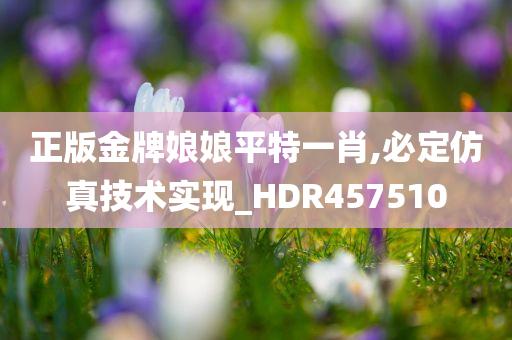 正版金牌娘娘平特一肖,必定仿真技术实现_HDR457510