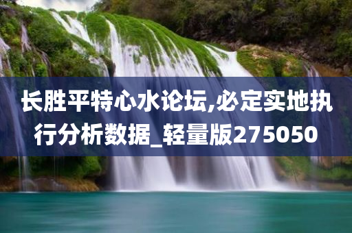 长胜平特心水论坛,必定实地执行分析数据_轻量版275050