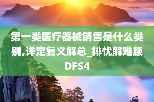 第一类医疗器械销售是什么类别,详定复义解总_排忧解难版DFS4