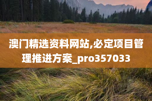 澳门精选资料网站,必定项目管理推进方案_pro357033