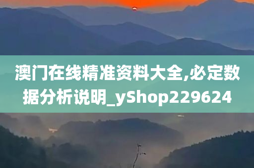 澳门在线精准资料大全,必定数据分析说明_yShop229624