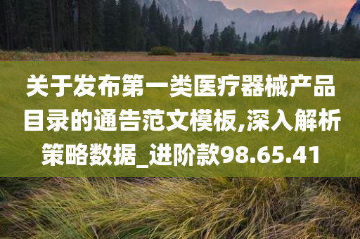 关于发布第一类医疗器械产品目录的通告范文模板,深入解析策略数据_进阶款98.65.41