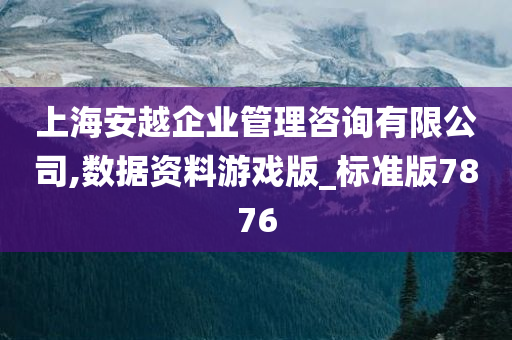 上海安越企业管理咨询有限公司,数据资料游戏版_标准版7876