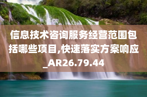 信息技术咨询服务经营范围包括哪些项目,快速落实方案响应_AR26.79.44